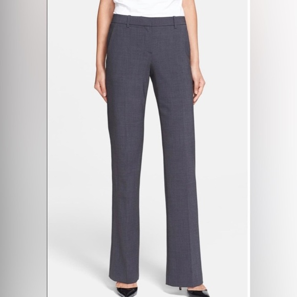 Theory Emery Tailor wool Lycra pants slacks trousers sz 2 professional career - Picture 2 of 9